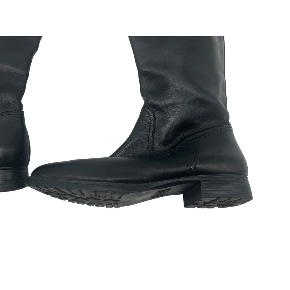 Lauren Ralph Lauren Sigrid Black Leather Knee High Boots Women's Size 8B